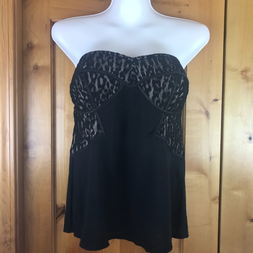 NWOT Victoria’s Secret Bra Top Black Lace Trim Top